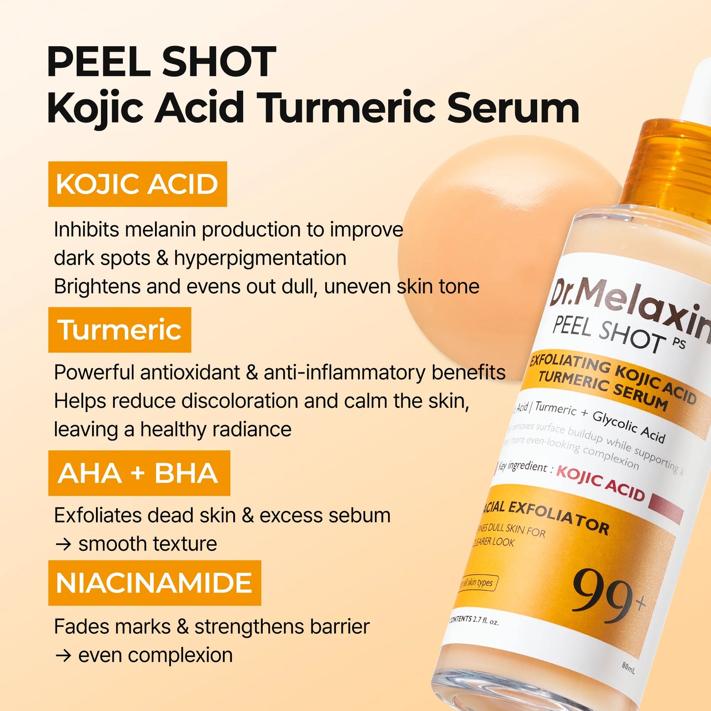 Peel Shot Kojic Acid Turmeric Duo Spay + Serum